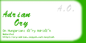 adrian ory business card